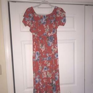 Orange floral dress Maxi